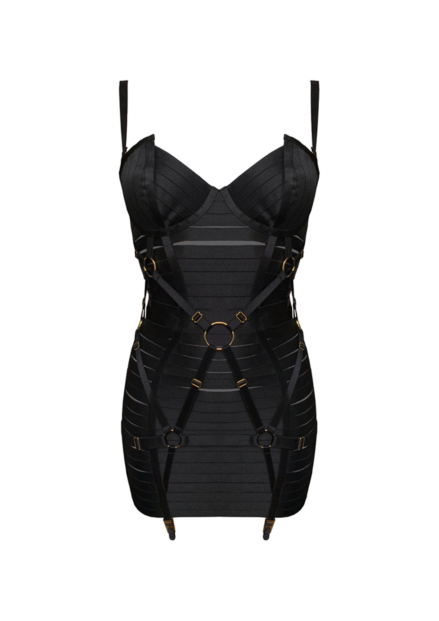 Black Adjustable Bondage Angela Girdle Dress