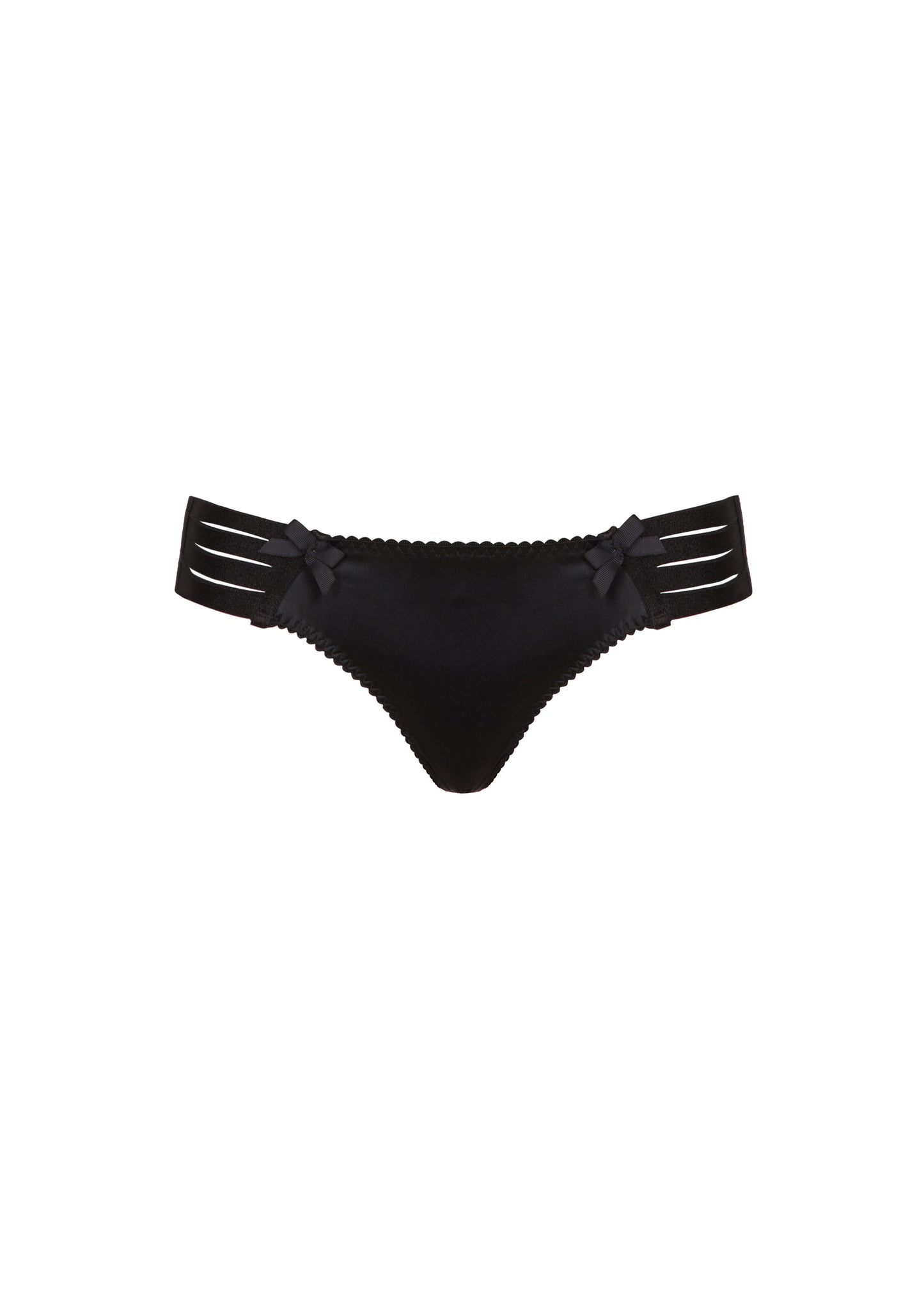 Black Adjustable Webbed Thong