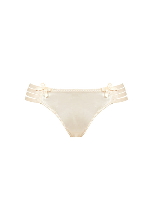 Cream Adjustable Webbed Thong