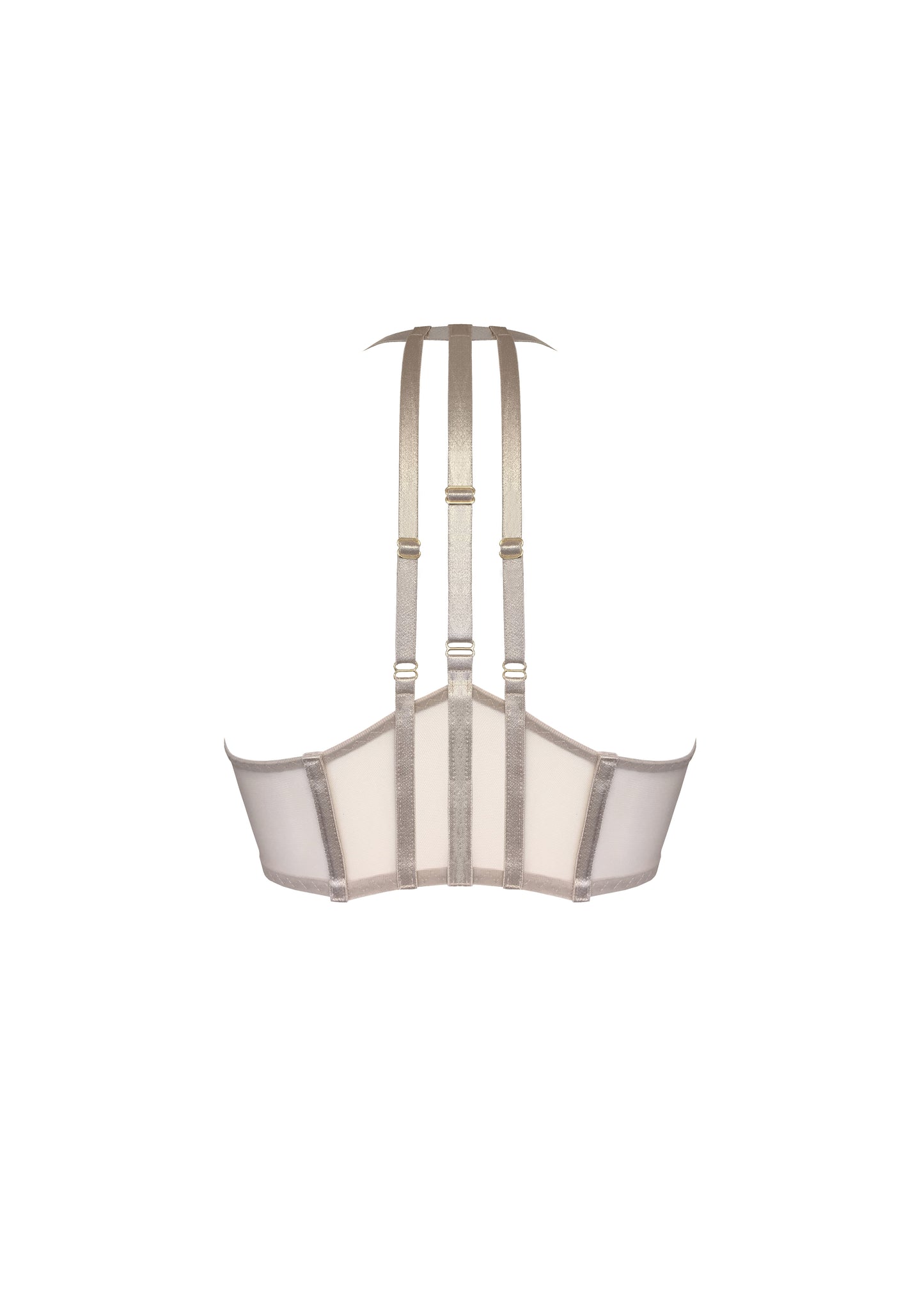 Caramel Art Deco Mesh Wrap Bra
