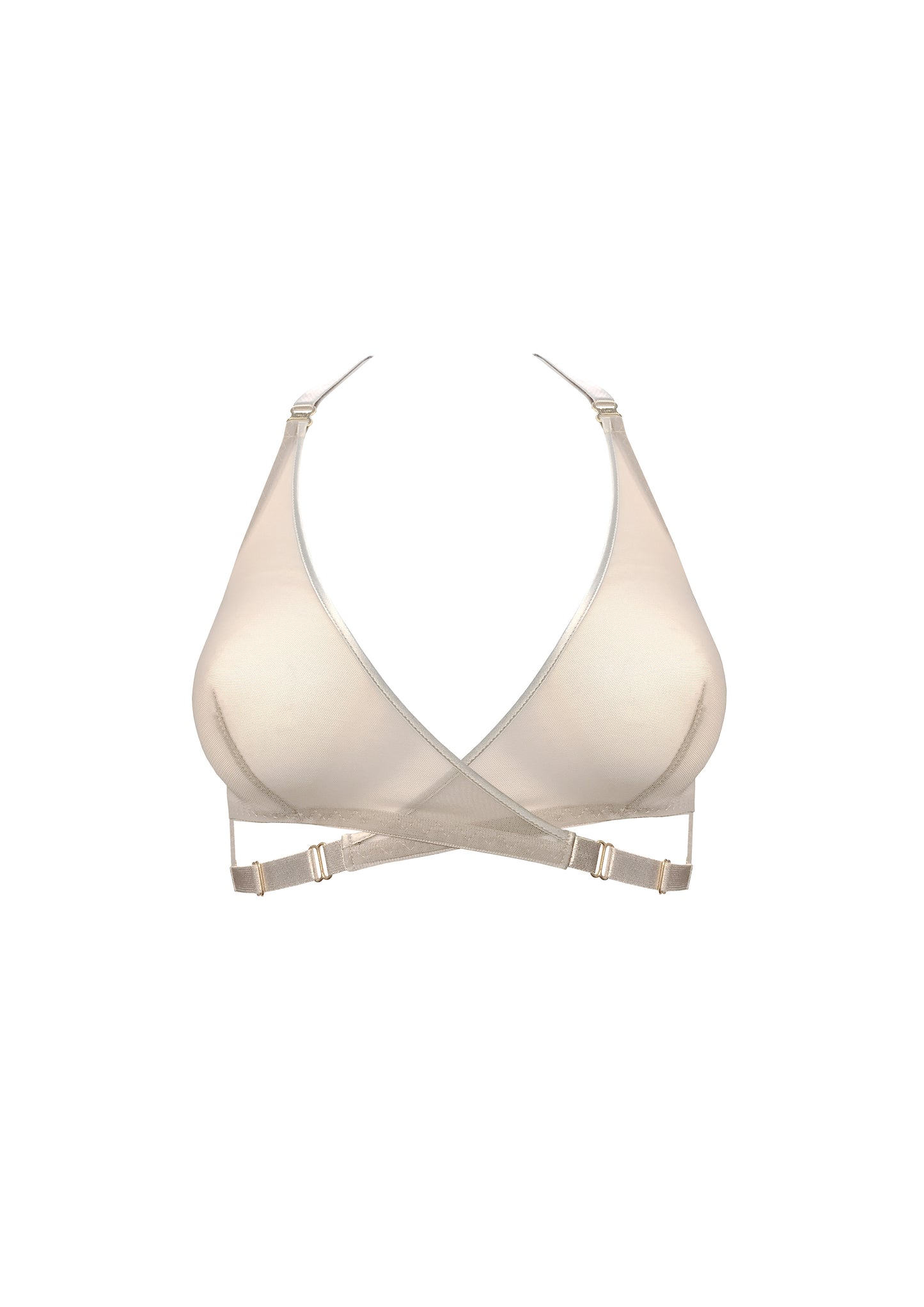 Caramel Art Deco Mesh Wrap Bra