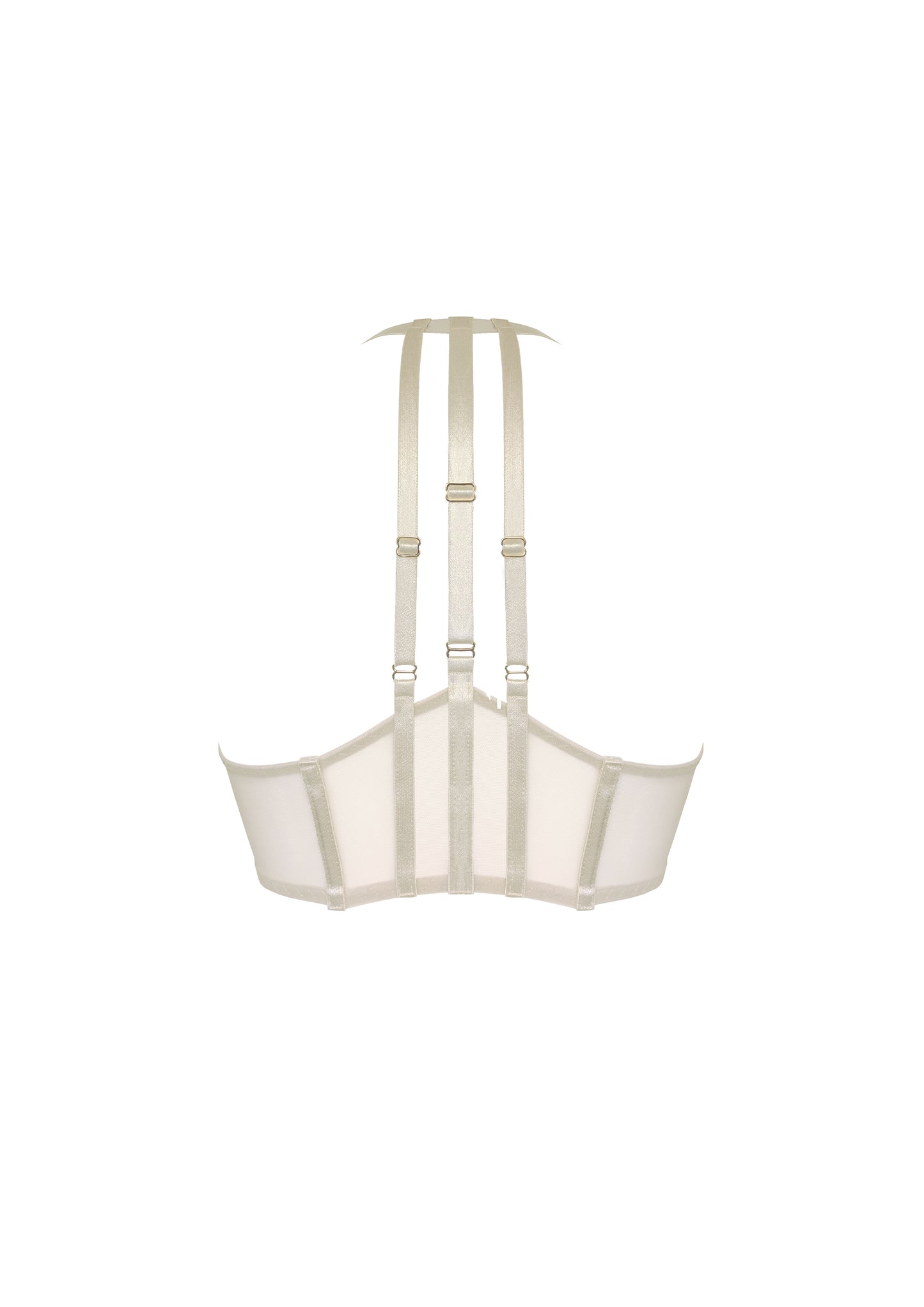 Cream Art Deco Mesh Wrap Bra