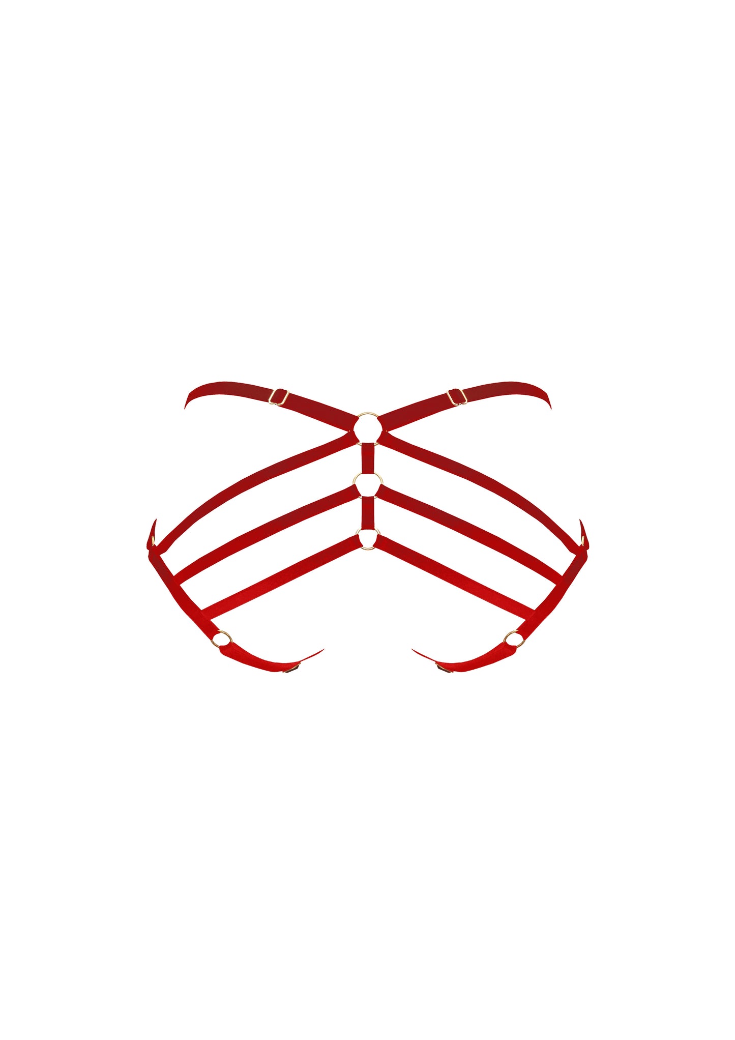 Red Art Deco Ouvert Strap Brief