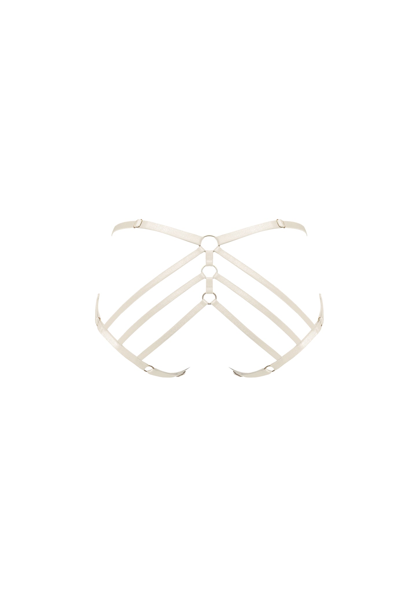 Cream Art Deco Ouvert Strap Brief