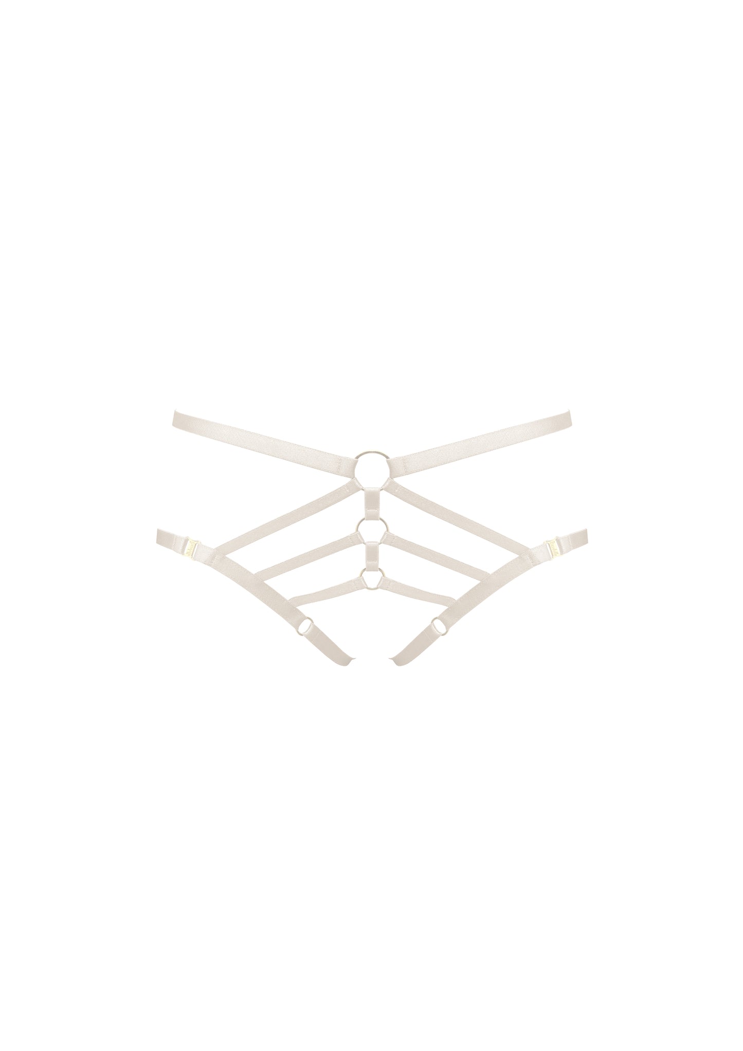 Cream Art Deco Ouvert Strap Brief