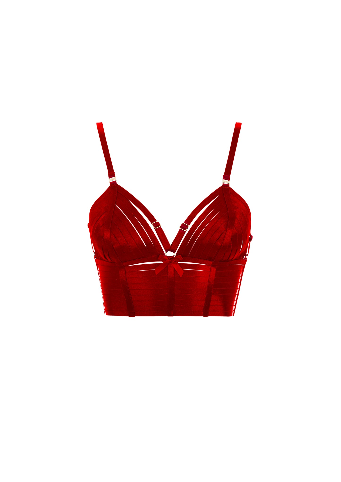 Red Bondage Belle Crop Top