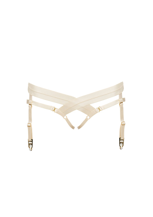 Cream Bondage Harness Brief