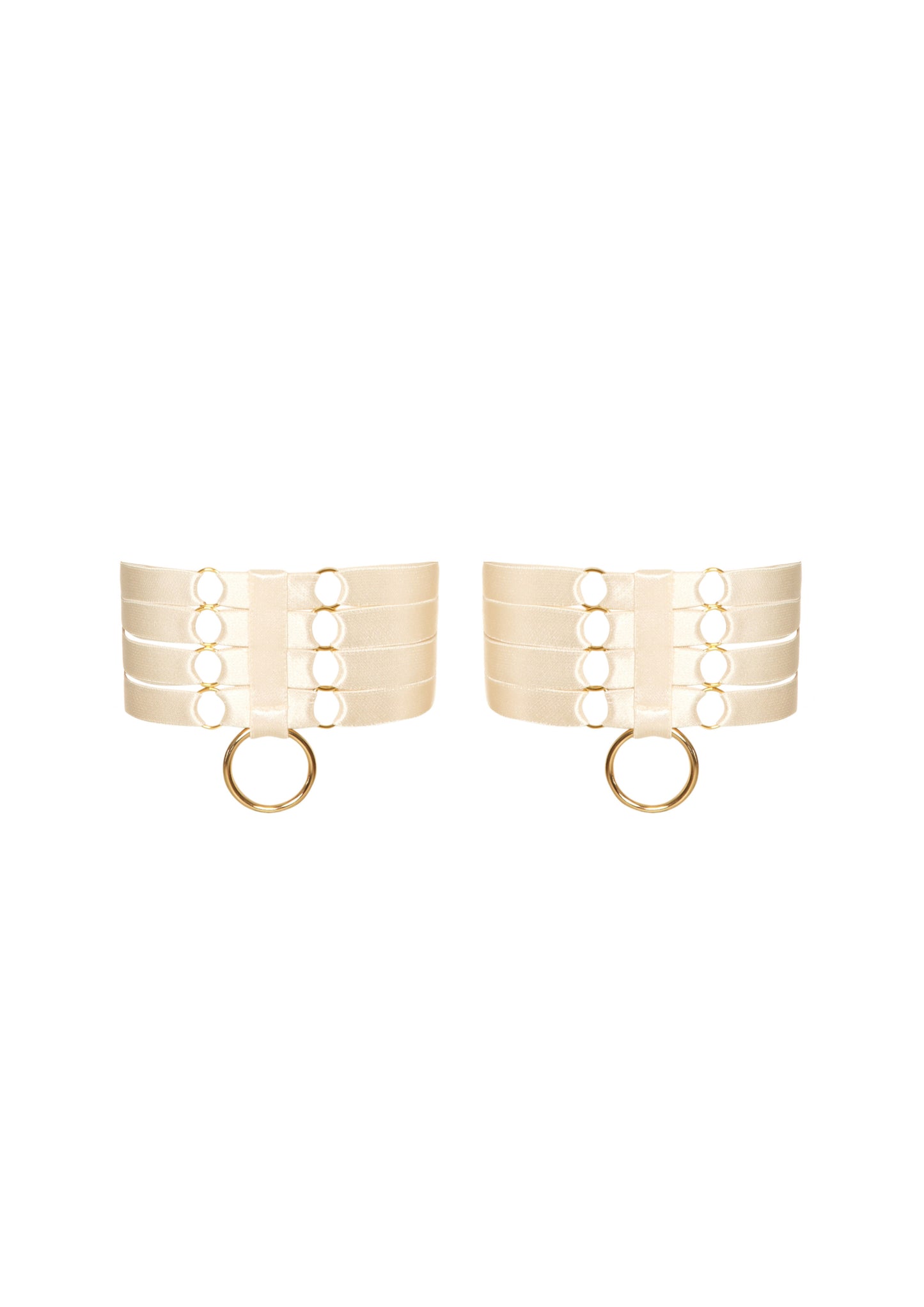 Cream Bondage Webbed Garters