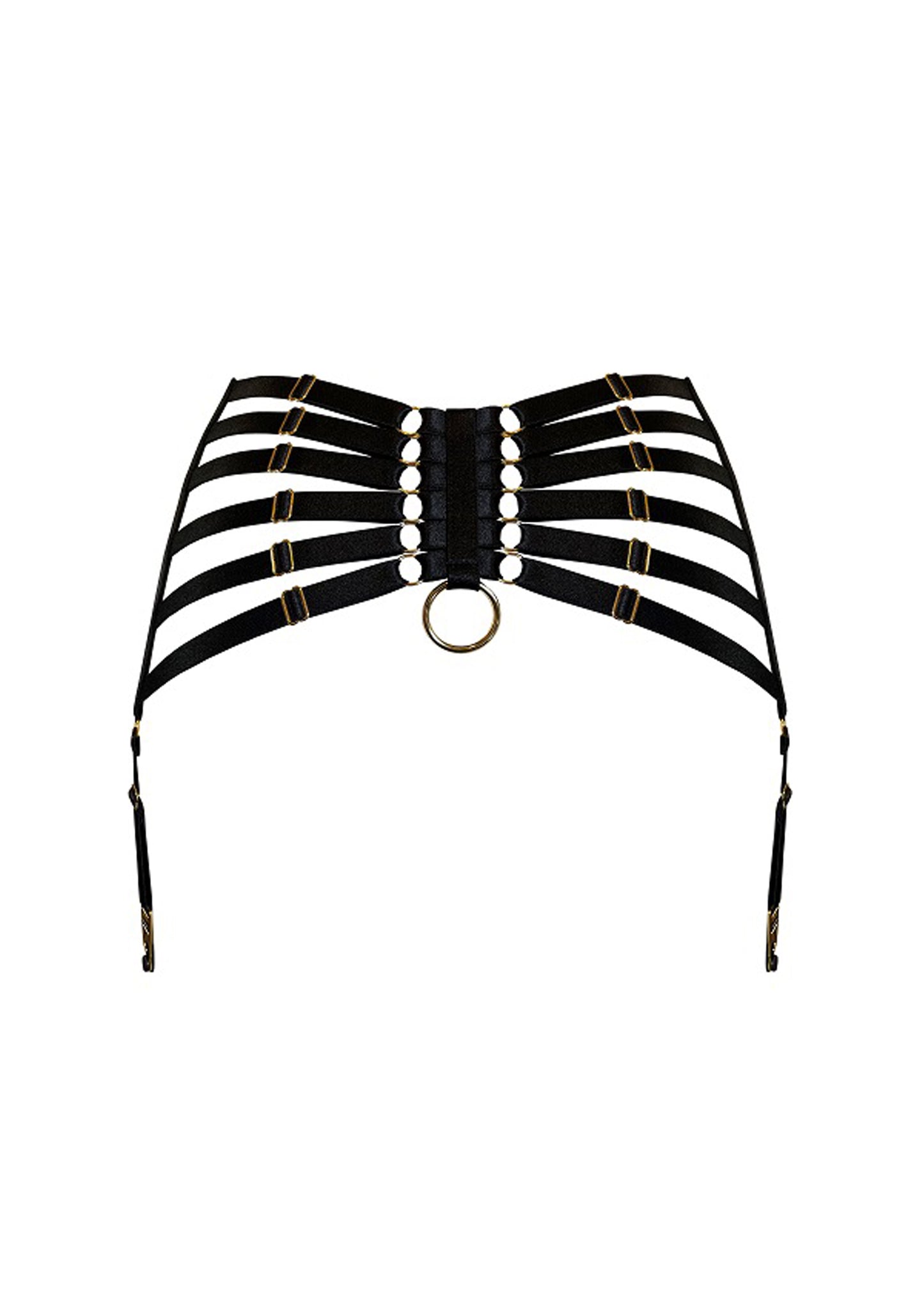 Black Bondage Webbed Suspender Belt