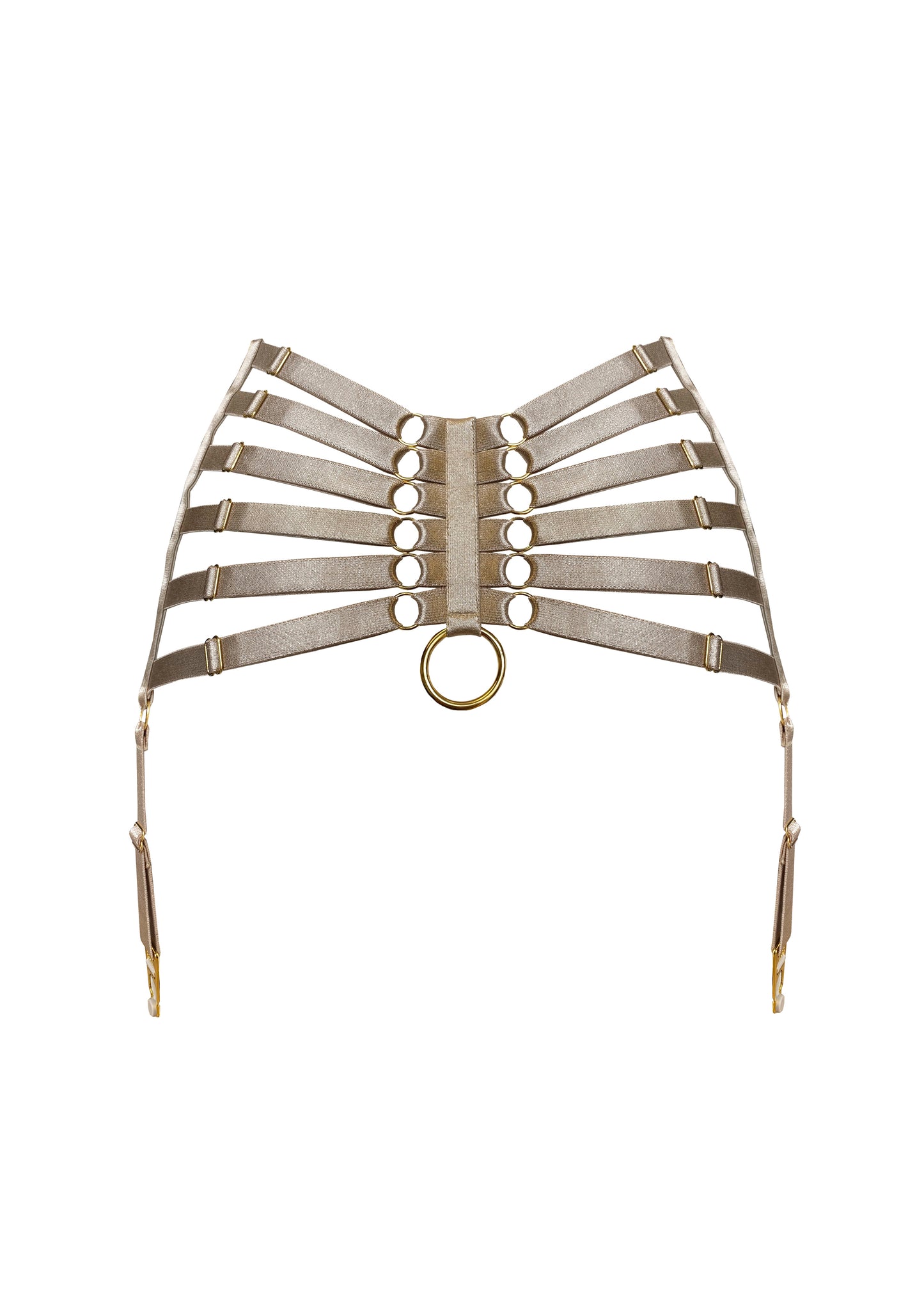 Caramel Bondage Webbed Suspender Belt