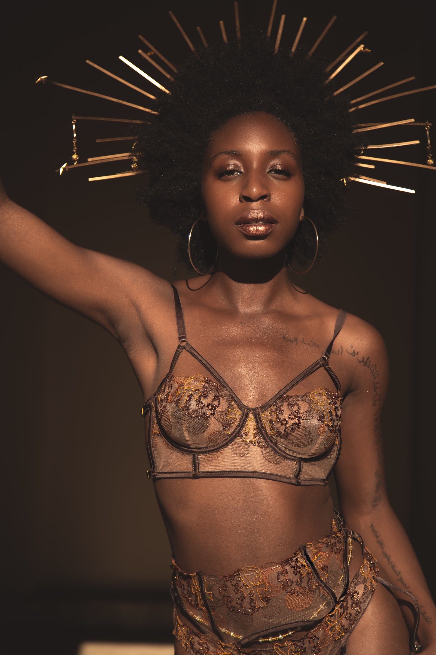 Divine Feminine Embroidery Longline Bra