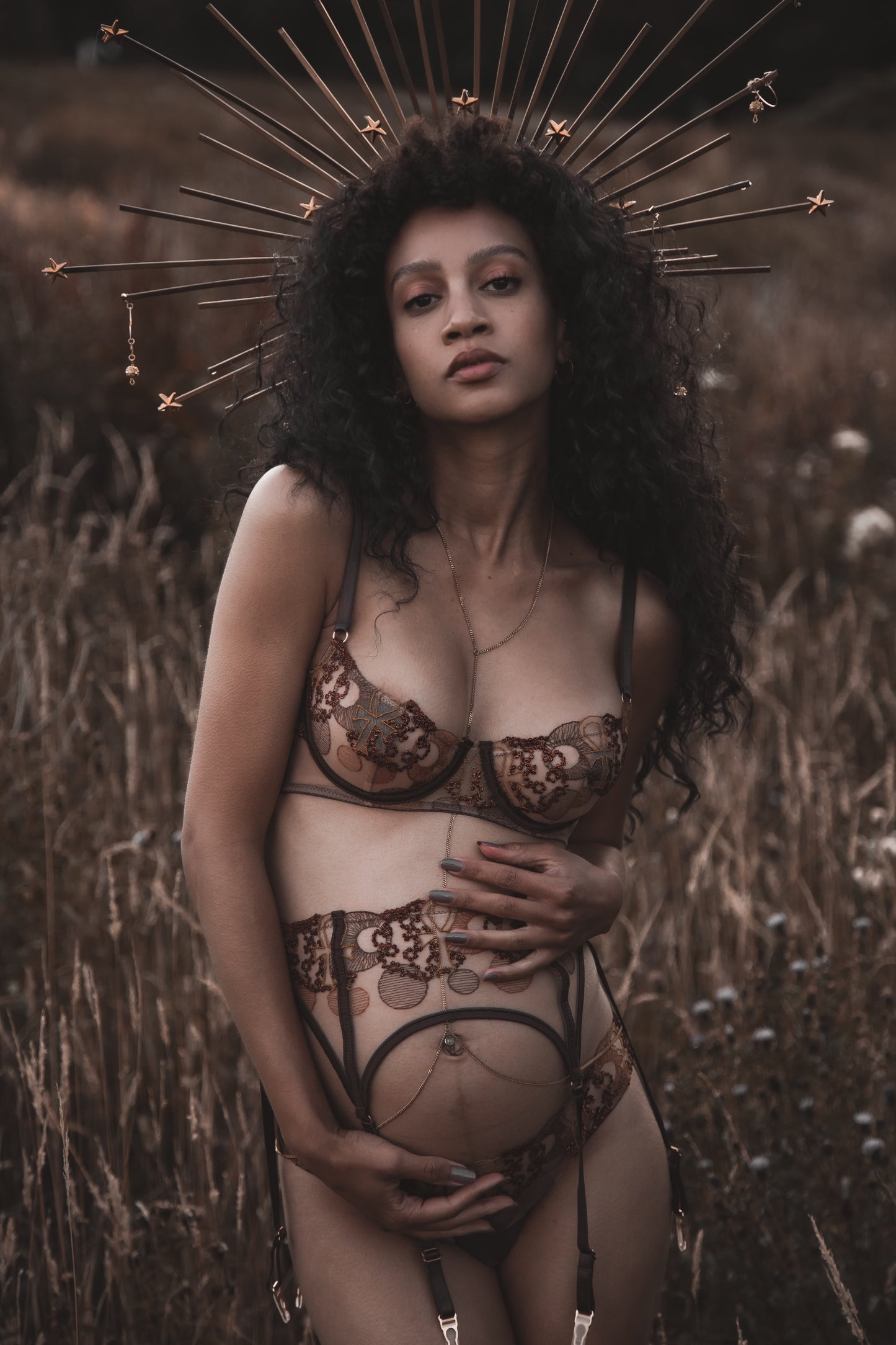 Divine Feminine Embroidery Suspender