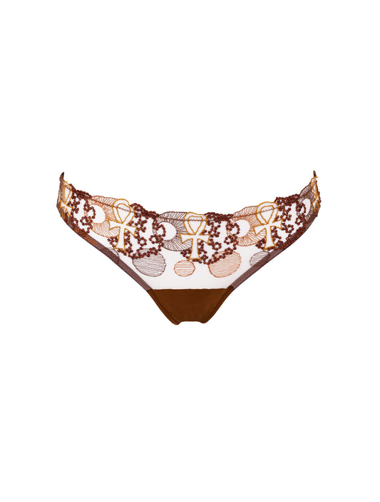 Divine Feminine Chocolate Embroidery Brief