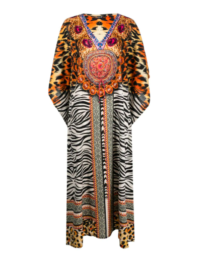 Long Animal Print Kaftan