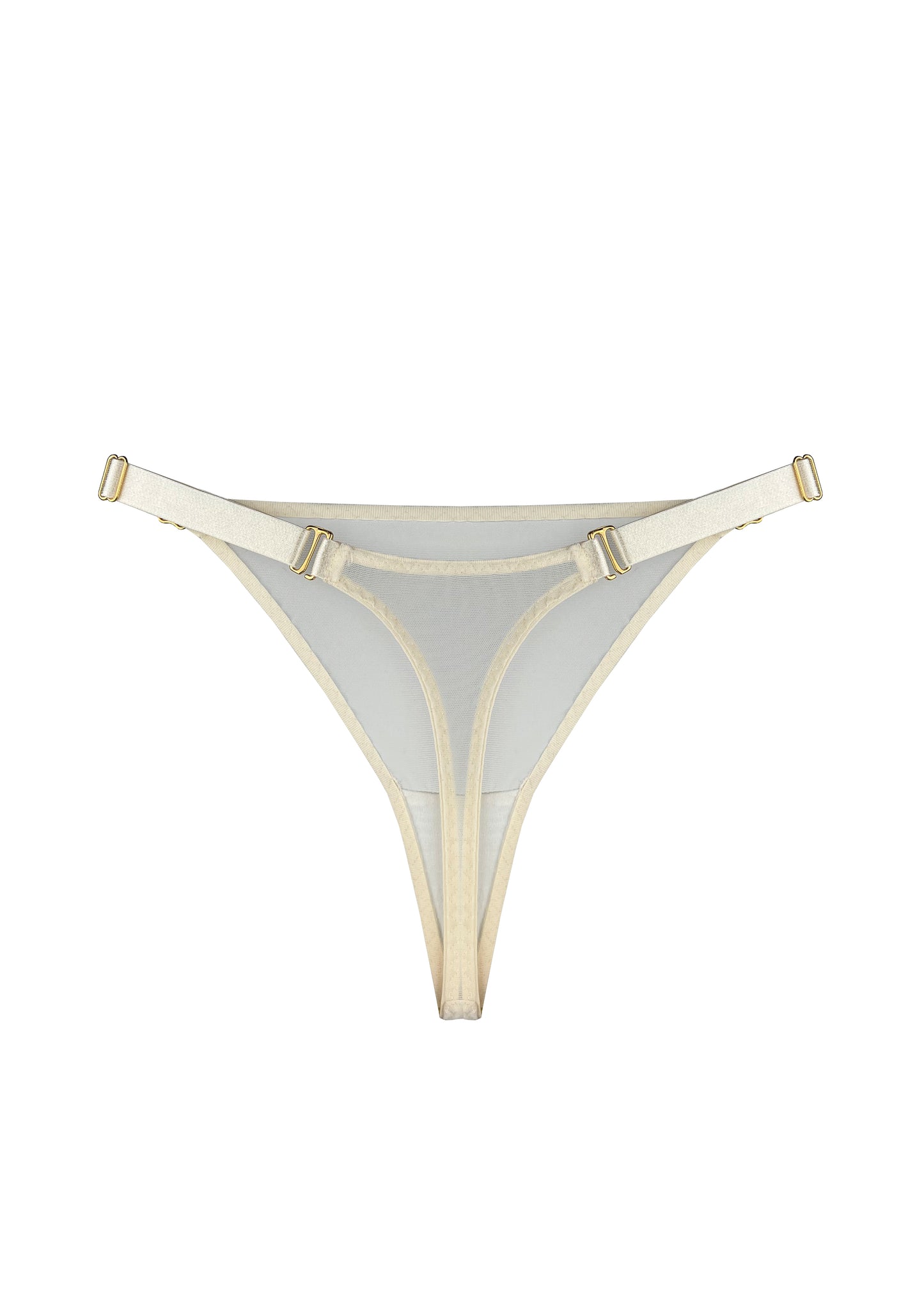 Signature Cream Mesh Thong