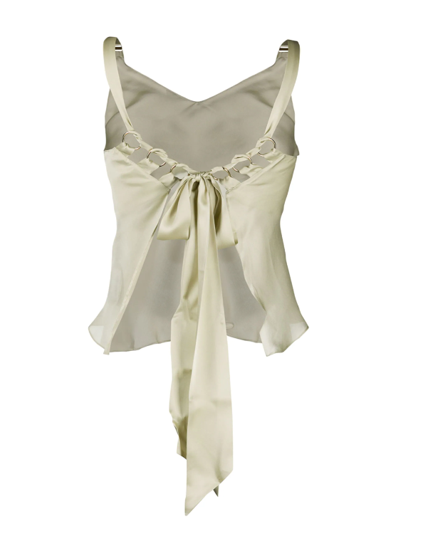 Chiffon Satin Open Back Top