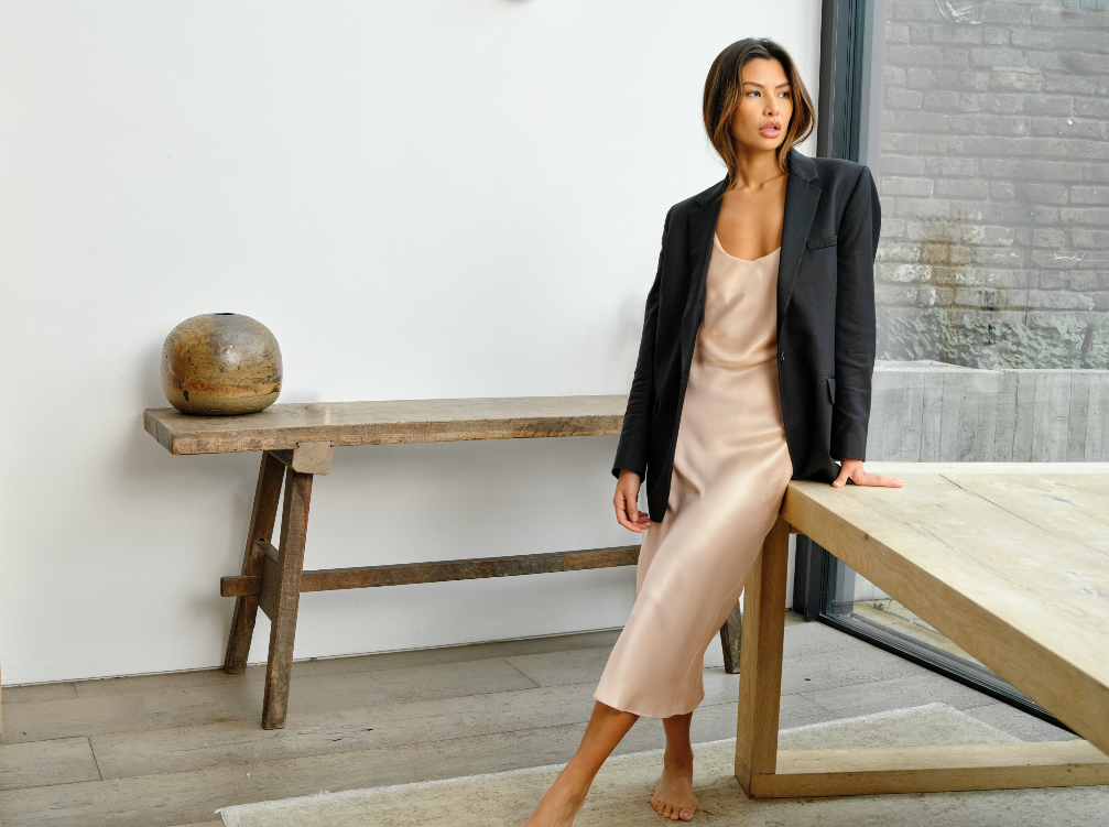 Fleur Du Jour Silk Slip Dress