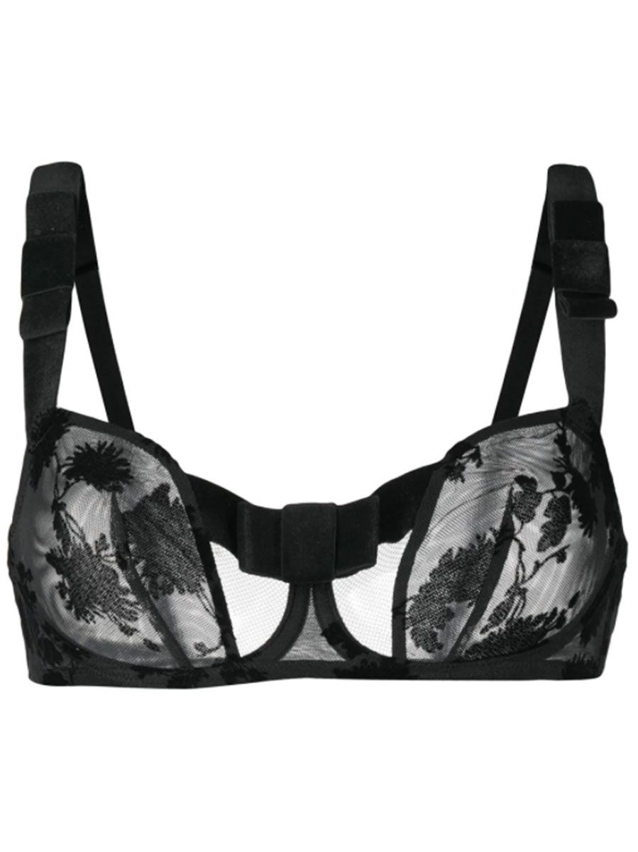 Audacieuse Flock Black Underwired Bra