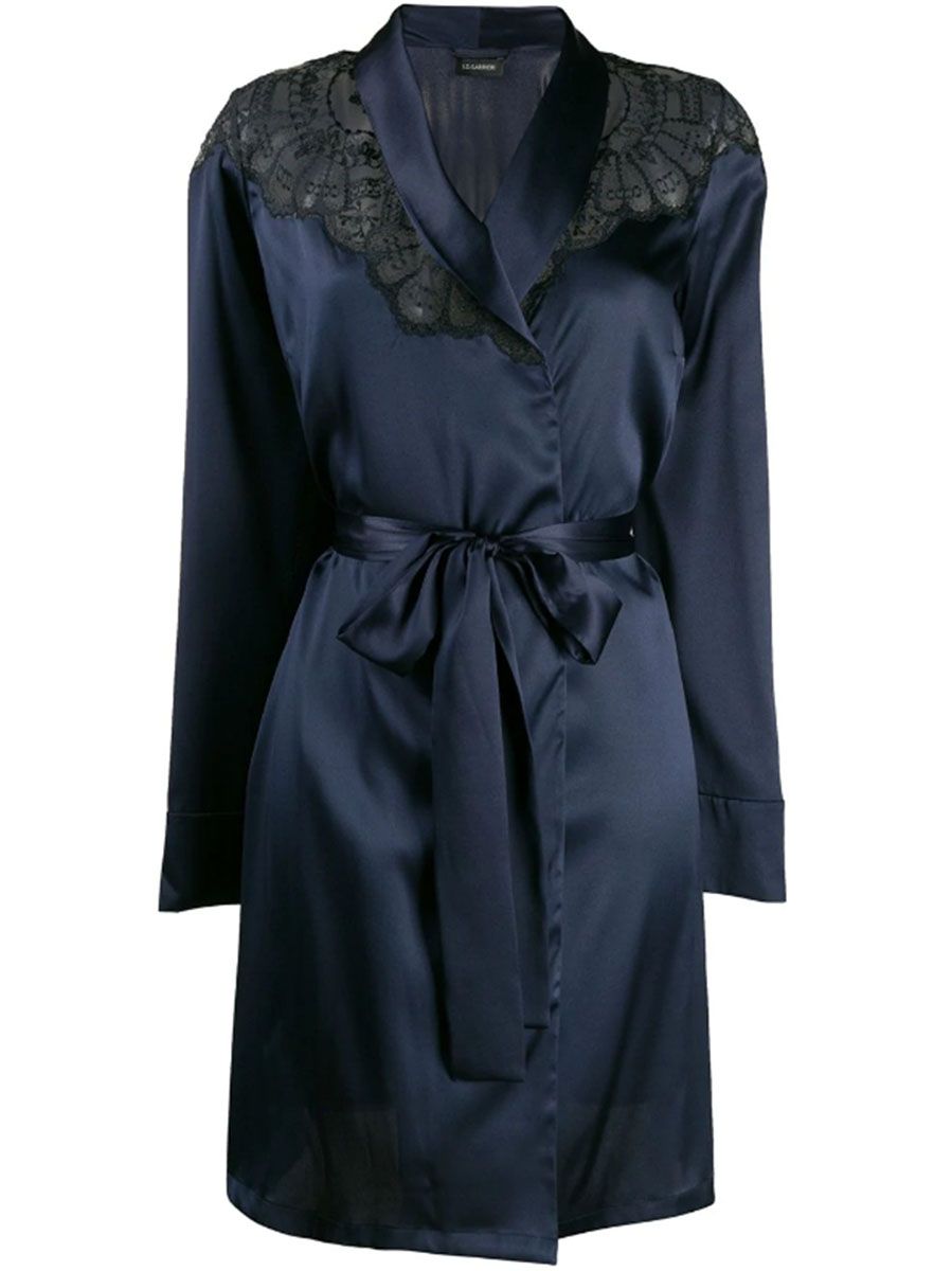 Robe satin bleu discount marine