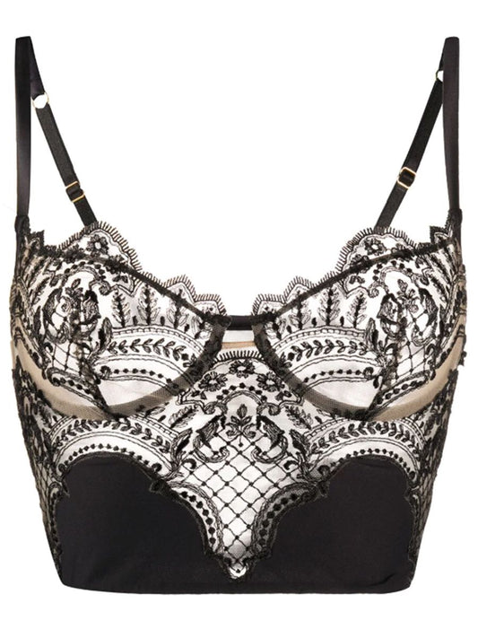 Christmas Black Lace Bustier
