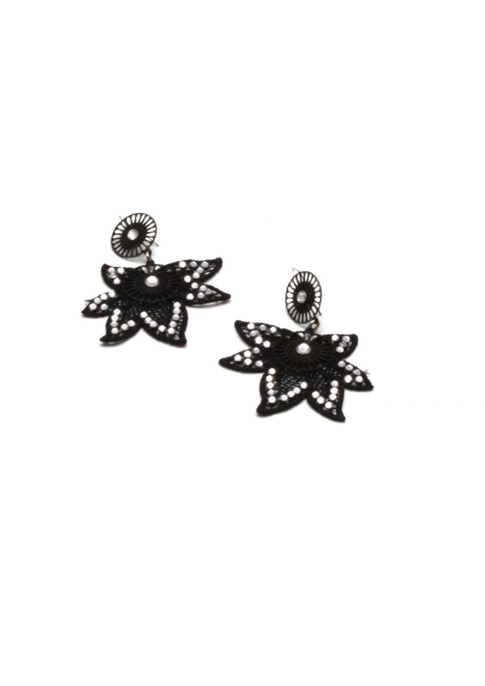 Black Petal Lace Earrings