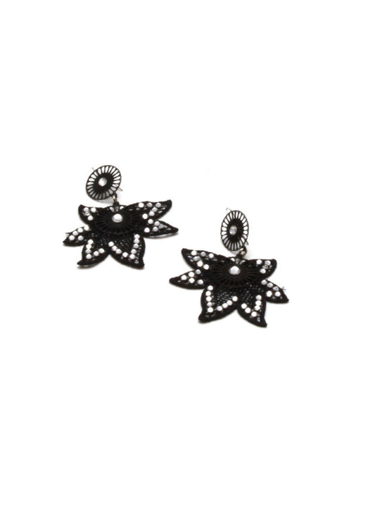 Black Petal Lace Earrings