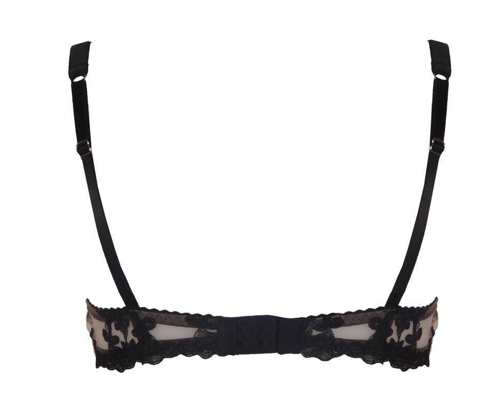 Onyx Embroidered Balcony Bra