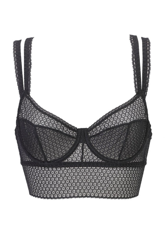 Pointelle Underwired Longline Bra