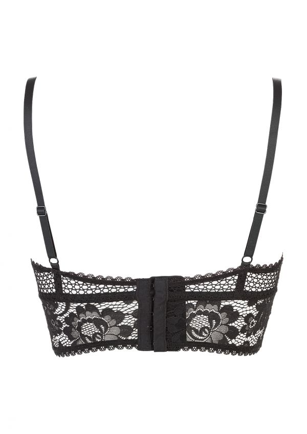 Petunia Black Underwired Triangle Longline Bra