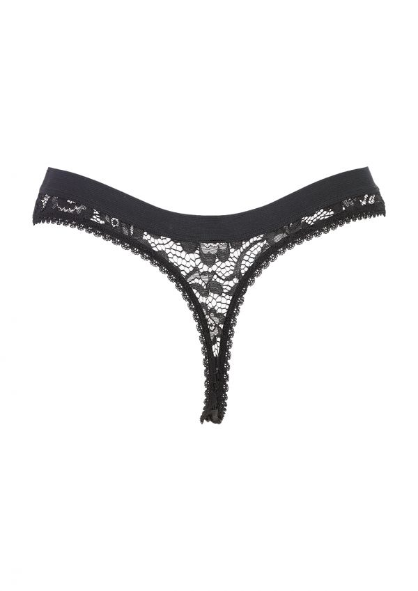 Petunia Black Sporty Thong