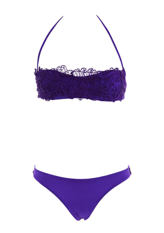 Purple Crochet Bandeau Bikini