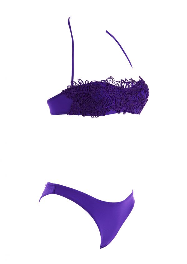 Purple Crochet Bandeau Bikini
