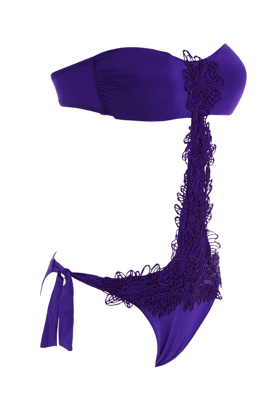 Crochet Cut Out Bandeau Swimsuit