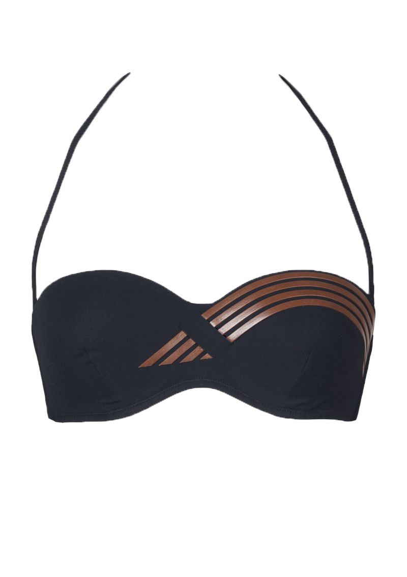 Noir Bandeau Tie-side Bikini