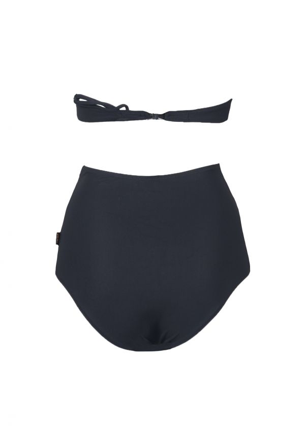 Noir Bandeau Hig-waisted Bikini