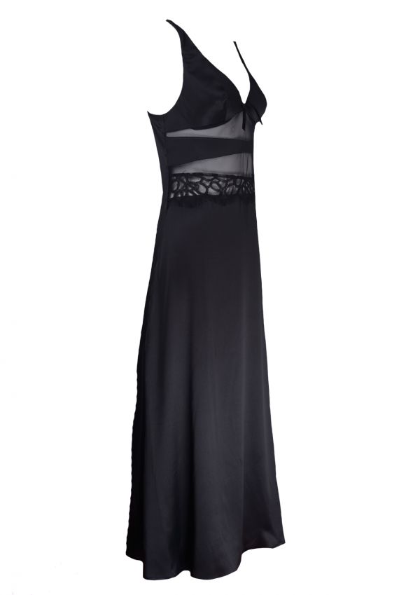 Rive Gauche Black Silk Nightgown