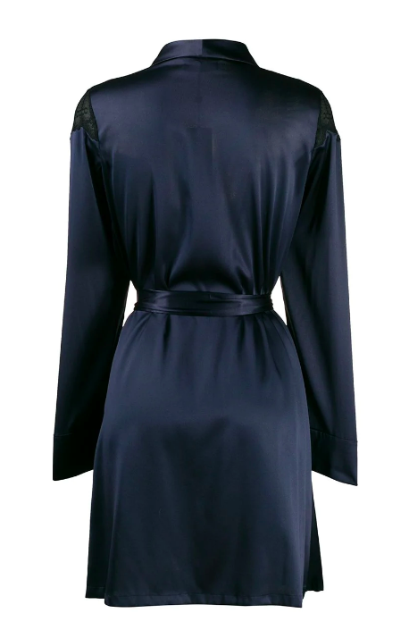 Bleumarine Silk Satin Robe