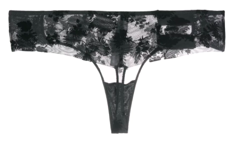 Audacieuse Flock Black Thong