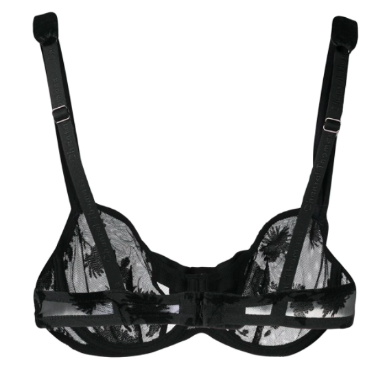 Audacieuse Flock Black Underwired Bra