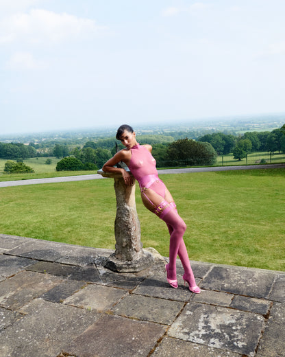 Signature Raspberry Mesh High Neck Body