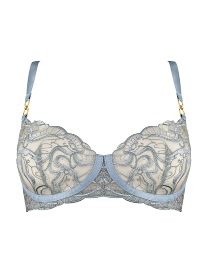 Pearl Dusty Blue Balconette Wire Bra