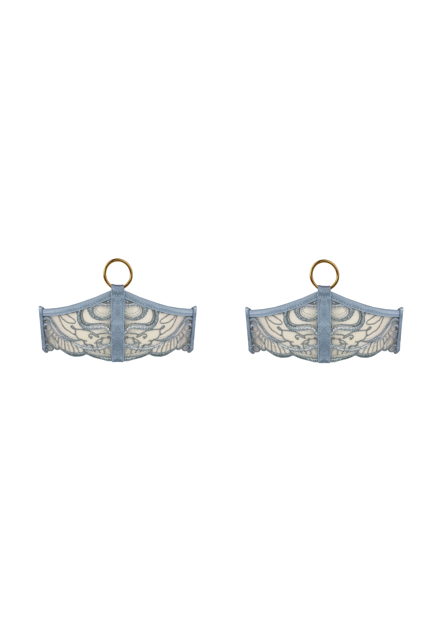 Pearl Dusty Blue Garters