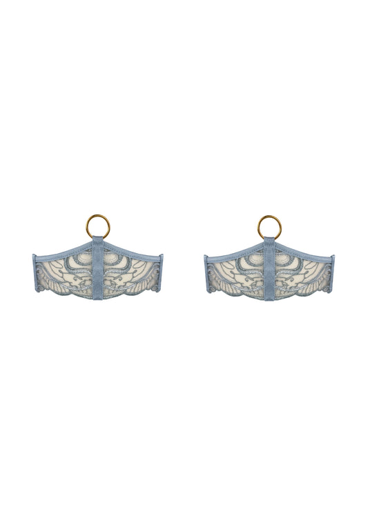 Pearl Dusty Blue Garters