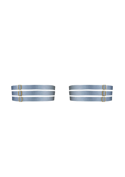 Pearl Dusty Blue Garters