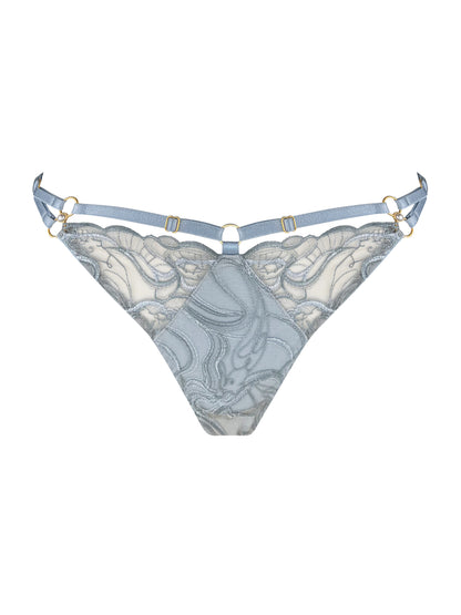 Pearl Dusty Blue Strap Thong