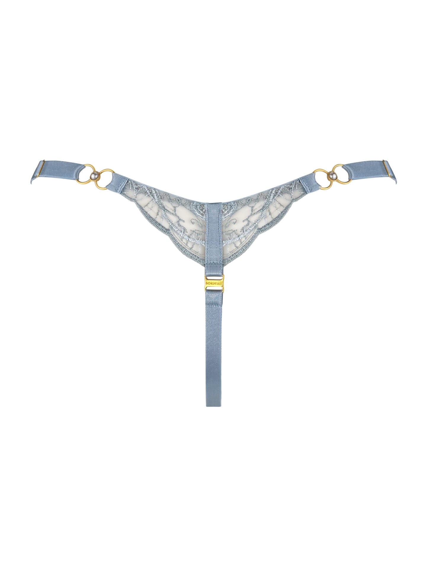 Pearl Dusty Blue Strap Thong