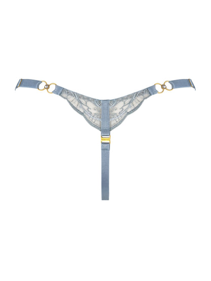 Pearl Dusty Blue Strap Thong
