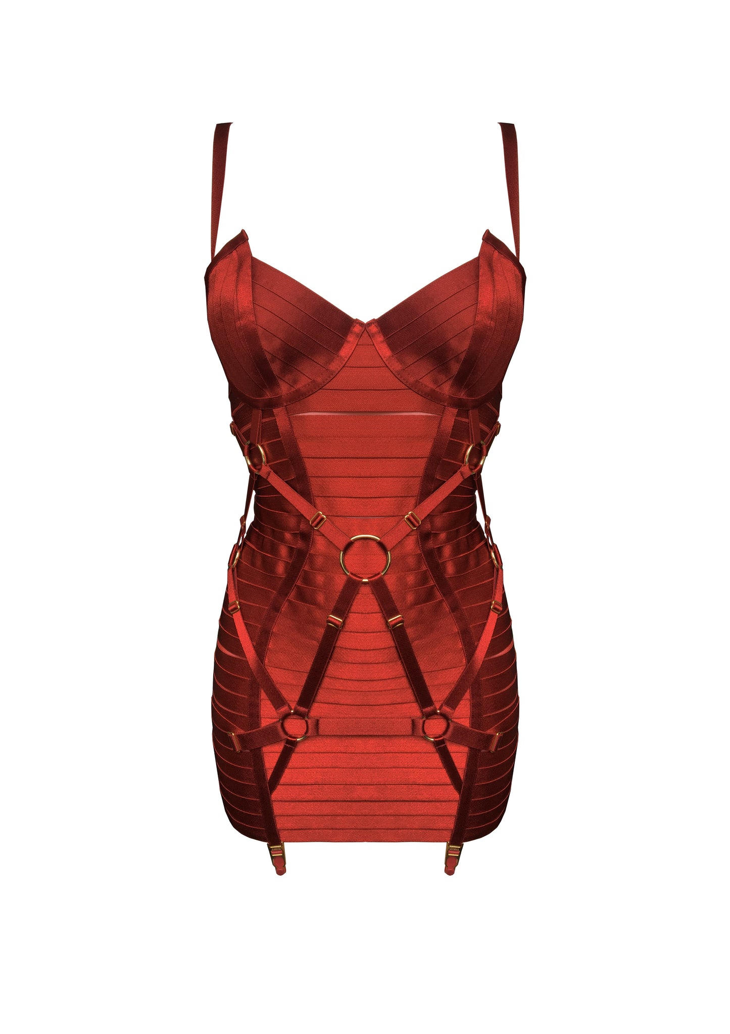 Red Adjustable Bondage Angela Girdle Dress – Dolci Follie