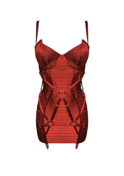 Red Adjustable Bondage Angela Girdle Dress – Dolci Follie