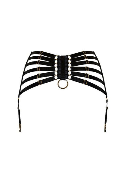 Black Bondage Webbed Suspender Belt